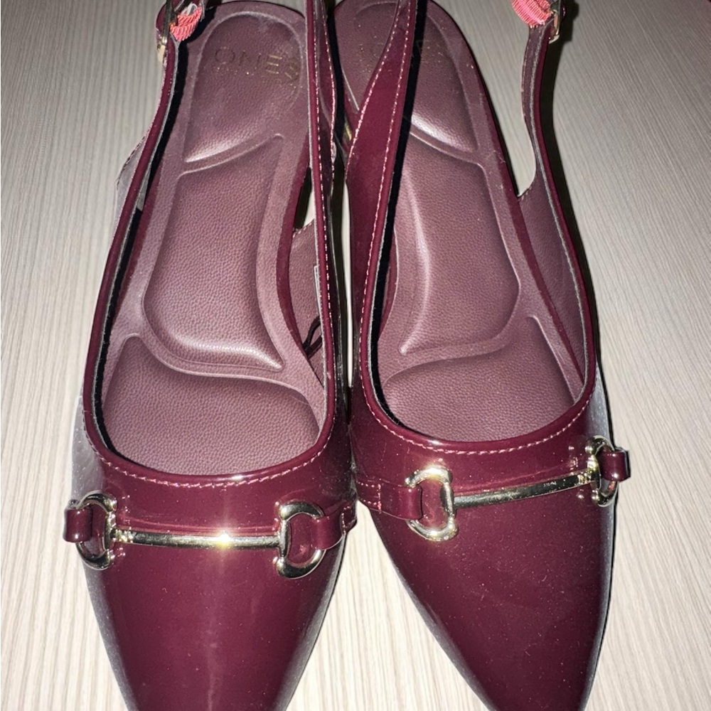 Jones New York Burgundy Slingback Flats